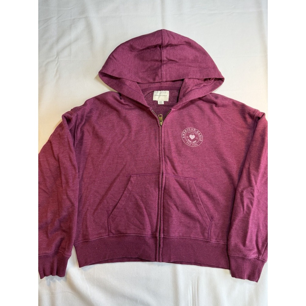 American eagle outfitters Pink full zip‎ hoodie small  women's